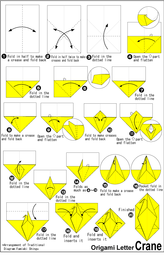 Origami        Letter Crane